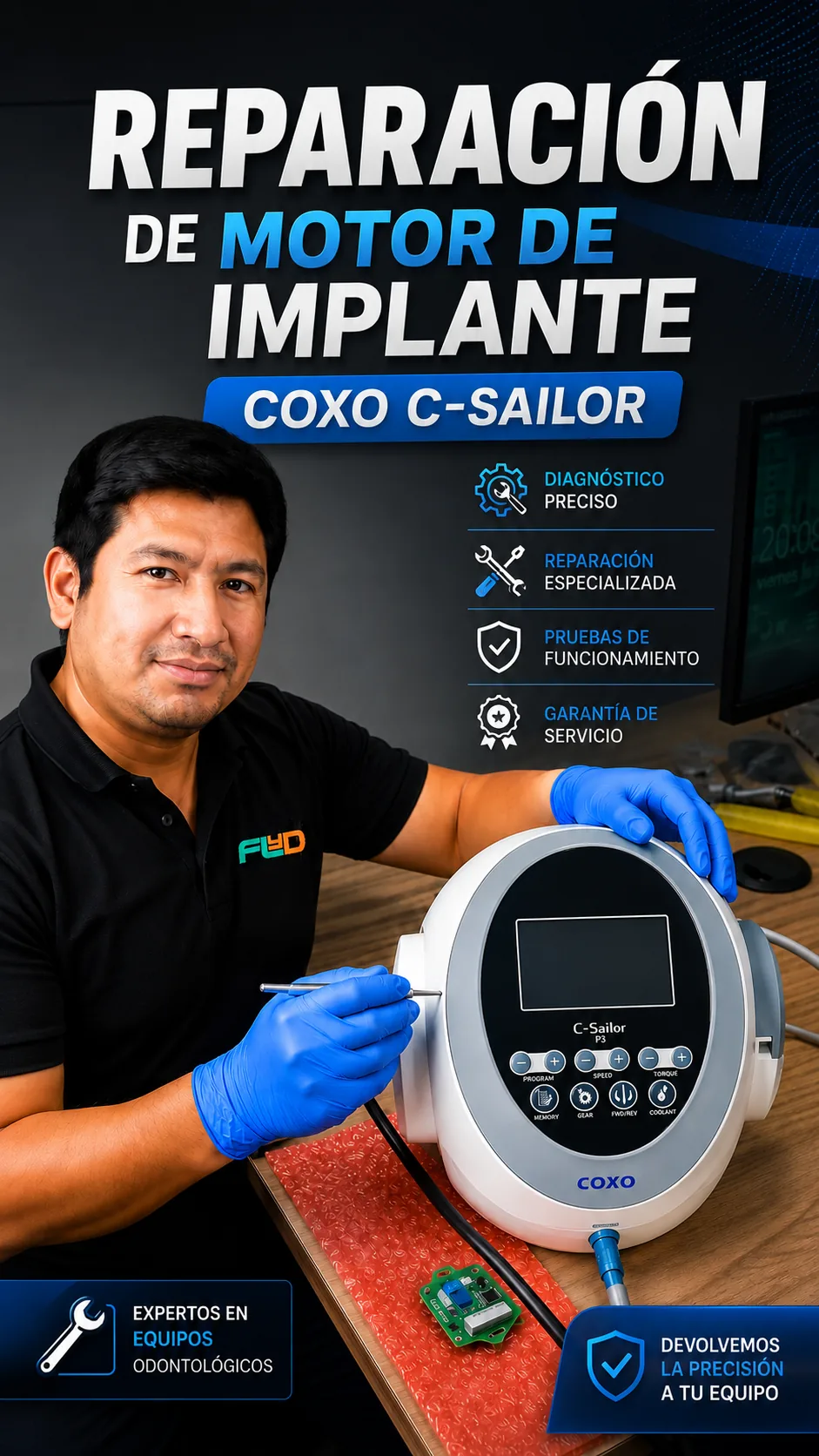 Reparación Motor de Implante - Equipos Odontológicos Perú