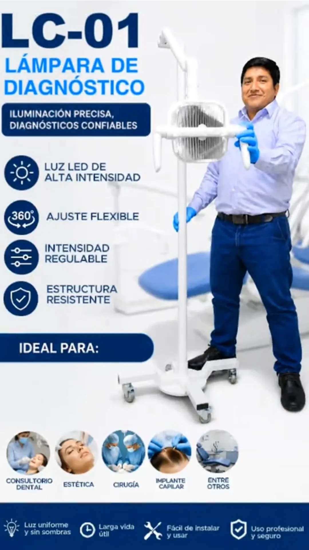 Lámpara de Diagnóstico LC-01 - Equipos Odontológicos Perú