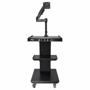 Módulo Rodante Médico Lusso Black Edition con Brazo para Monitor y Bandeja Extraíble - Garantía y Servicio Técnico FlyD