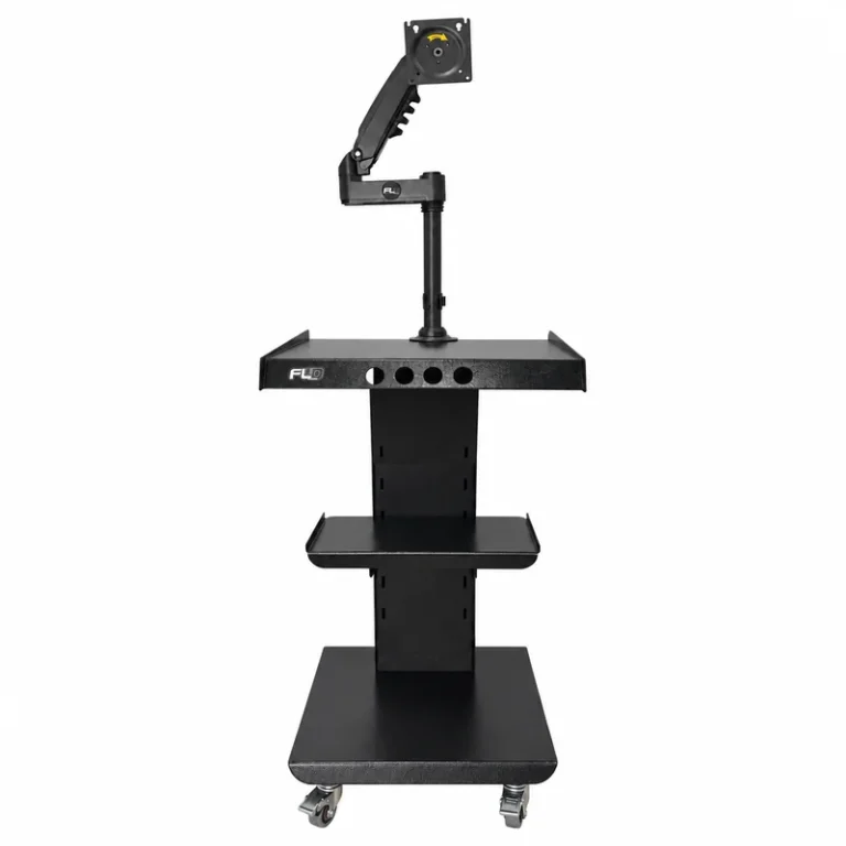 Módulo Rodante Médico Lusso Black Edition con Brazo para Monitor y Bandeja Extraíble Módulo Rodante Médico Lusso Black Edition con Brazo para Monitor y Bandeja Extraíble - Garantía y Servicio Técnico FlyD