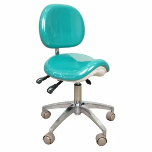 Taburete Dental Ergonómico Supreme Turquesa con Respaldo y 3 Palancas - Equipamiento Dental en Perú
